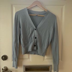 H&M light blue v neck cardigan